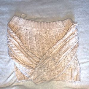 Off The Shoulder Chunky Cream Sweater